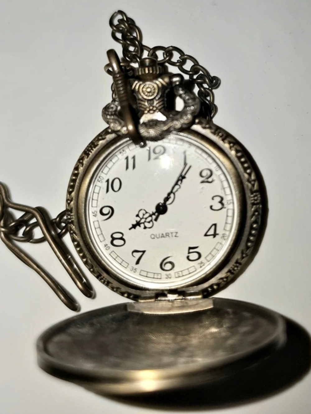 Dad Quartz Pocket Watch Necklace Black & Gold
